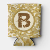 カモフラージブラウンモノグラム狩りと魚釣り 缶クーラー (正面)