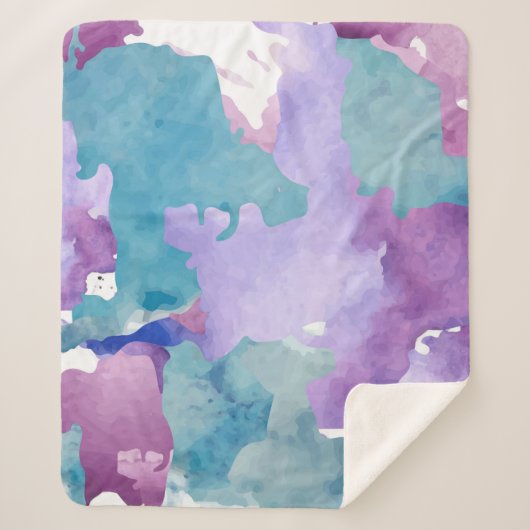 カモフラージブルー シェルパブランケット (正面)