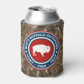 カモフラージホワイトバッファローアウトドアクーラーボックス 缶クーラー (缶正面)