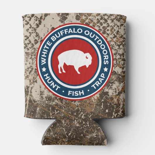 カモフラージホワイトバッファローアウトドアクーラーボックス 缶クーラー (裏面)