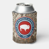 カモフラージホワイトバッファローアウトドアクーラーボックス 缶クーラー (缶裏面)