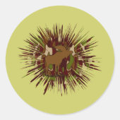 カモフラージムースブレイクアウト迷彩柄 ラウンドシール (正面)