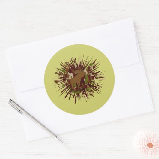 カモフラージムースブレイクアウト迷彩柄 ラウンドシール (封筒)