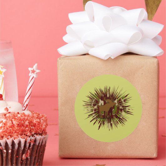 カモフラージムースブレイクアウト迷彩柄 ラウンドシール (パーティー)