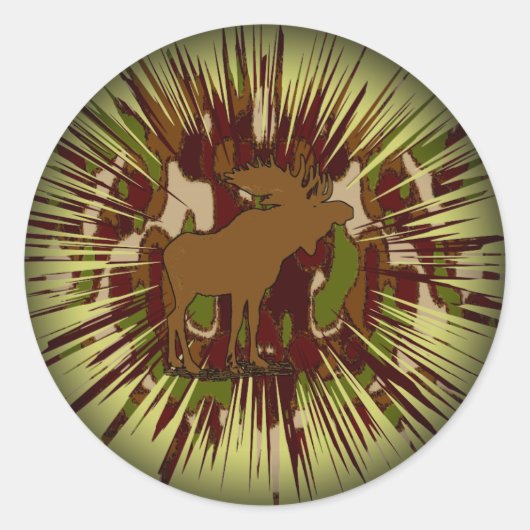 カモフラージムースブレイクアウト迷彩柄 ラウンドシール (正面)