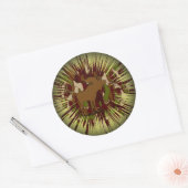 カモフラージムースブレイクアウト迷彩柄 ラウンドシール (封筒)