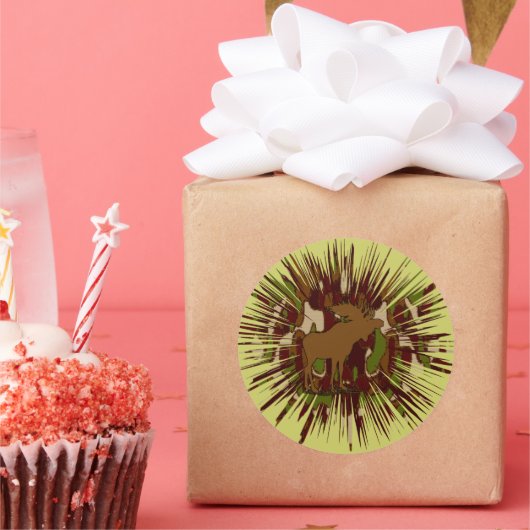 カモフラージムースブレイクアウト迷彩柄 ラウンドシール (パーティー)