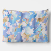 カモフラージメタリックピンクブルー金ゴールド抽象芸術 アクセサリーポーチ (正面)