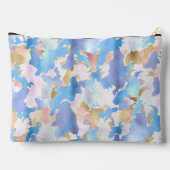 カモフラージメタリックピンクブルー金ゴールド抽象芸術 アクセサリーポーチ (裏面)