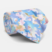 カモフラージメタリックピンクブルー金ゴールド抽象芸術 ネクタイ (ロール)