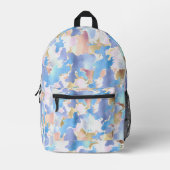 カモフラージメタリックピンクブルー金ゴールド抽象芸術 プリントバックパック (正面)
