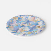 カモフラージメタリックピンクブルー金ゴールド抽象芸術 ペーパープレート (アングル)
