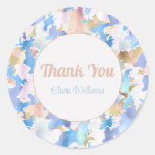 カモフラージメタリックピンクブルー金ゴールド抽象芸術 ラウンドシール (正面)