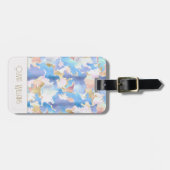 カモフラージメタリックピンクブルー金ゴールド抽象芸術 ラゲッジタグ (正面横)