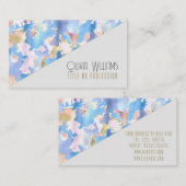 カモフラージメタリックピンクブルー金ゴールド抽象芸術 名刺 (正面/裏面)