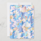 カモフラージメタリックピンクブルー金ゴールド抽象芸術 招待状 (裏面)
