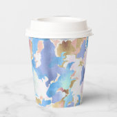 カモフラージメタリックピンクブルー金ゴールド抽象芸術 紙コップ (裏面)
