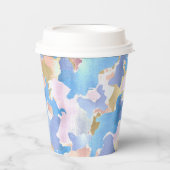 カモフラージメタリックピンクブルー金ゴールド抽象芸術 紙コップ (正面)