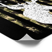 カモフラージュおもしろいアメリカ国旗ホワイトテールバックディアー狩り ポスター (角)