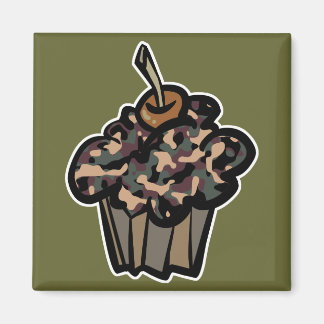 カモフラージュのカップケーキ マグネット