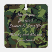 カモフラージュのクリスマスの飾り名誉の供え物 メタルオーナメント (正面)