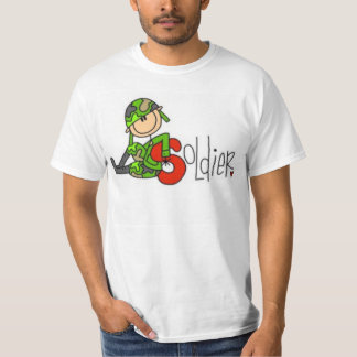カモフラージュのスティックフィギュアの兵士 Tシャツ
