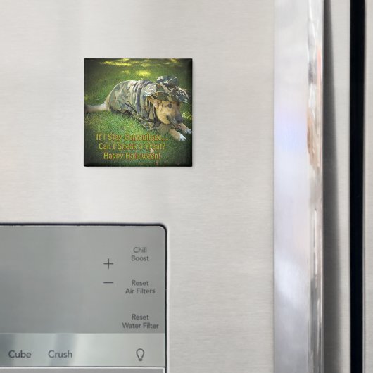 カモフラージュのハロウィーン犬 マグネット (インサイチュ (冷蔵庫))