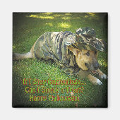 カモフラージュのハロウィーン犬 マグネット (正面)