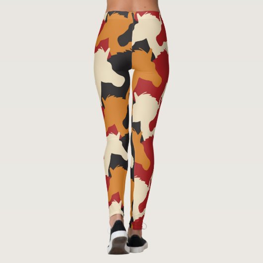 カモフラージュのユニコーンの頭、繰り返しパターン。 レギンス (裏面)