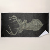 カモフラージュのリーガルバックトロフィーディアシルエット ビーチタオル (正面)