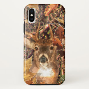 カモフラージュの白い尾の鹿でバック iPhone XSケース