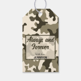 カモフラージュの茶色とタン ギフトタグ