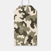 カモフラージュの茶色とタン ギフトタグ (裏面)