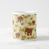 カモフラージュの象とヤシ ジャンボコーヒーマグカップ (正面)