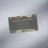 カモフラージュウッドランド迷彩柄カキタンブラックモノグラム マグネット名刺 (インサイチュ)