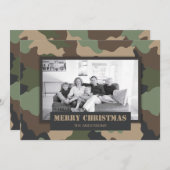 カモフラージュウッドランド迷彩柄軍隊クリスマス写真 シーズンカード (正面/裏面)