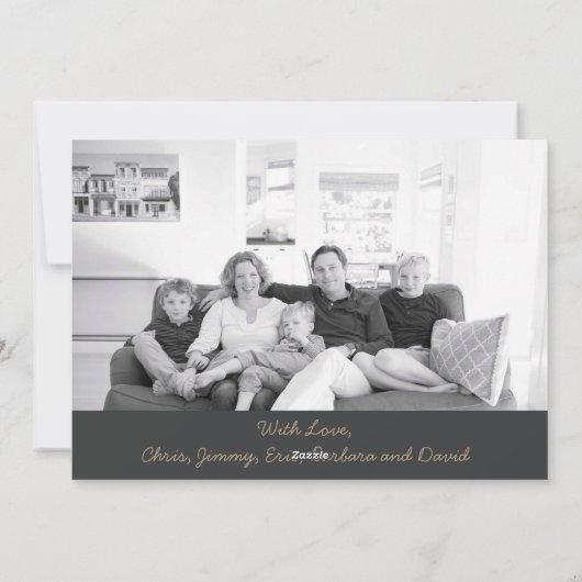 カモフラージュウッドランド迷彩柄軍隊クリスマス写真 シーズンカード (裏面)