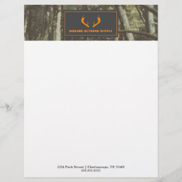 カモフラージュオレンジディア〔雄ジカの〕枝角アウトドアビジネス レターヘッド