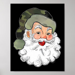 カモフラージュサンタ メリークリスマス キッズ カモフラ おもしろい C ポスター