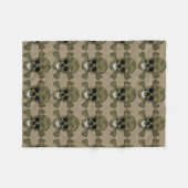 カモフラージュスカル及びクロスボーンフリースブランケット フリースブランケット (正面(横))