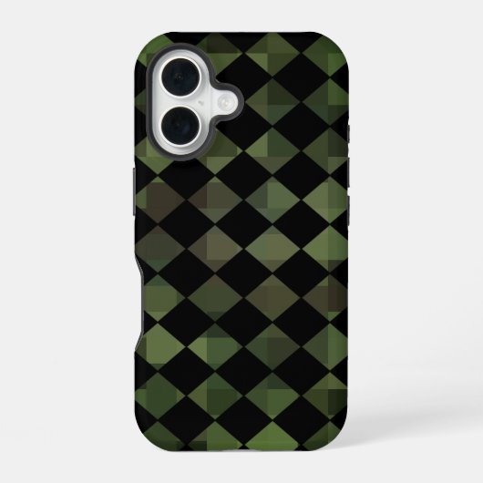 カモフラージュチェック柄 iPhone 16ケース (裏面)