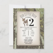 カモフラージュディア誕生日 マグネット招待状 (正面)