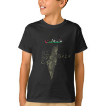 カモフラージュデザインの子供用フリーパレスチナTシャツ