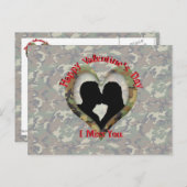 カモフラージュハート恋しく思-バレンタインデーのあなた シーズンポストカード (正面/裏面)