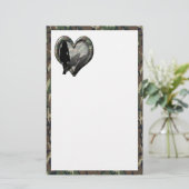 カモフラージュハート恋しく思 – 女性の男性 便箋 (スタンド正面)