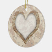 カモフラージュハート – 砂漠 セラミックオーナメント (左)