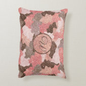 カモフラージュバラ金ゴールドグリッター迷彩柄スクリプトモノグラム アクセントクッション (裏面(縦))