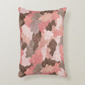 カモフラージュバラ金ゴールドグリッター迷彩柄ピンクグラム アクセントクッション (正面(垂直))