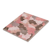 カモフラージュバラ金ゴールド迷彩柄グリッターグラムモノグラム タイル (側面)