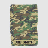 カモフラージュパーソナライズされたウッドランズパターン ゴルフタオル (正面)